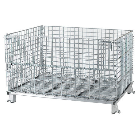 Nashville Wire Silver Collapsible Bulk Container, Steel, 24.3 cu ft Volume Capacity C404824S4