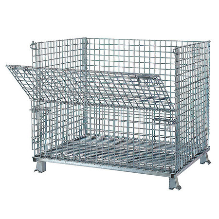 Nashville Wire Silver Collapsible Bulk Container, Steel, 36.4 cu ft Volume Capacity C404836S4