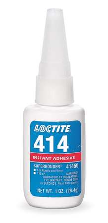 Loctite Instant Adhesive, 414 Series, Clear, 1 oz, Bottle 233801