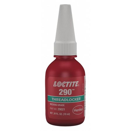 Loctite Wicking Threadlocker, LOCTITE 290, Green, Medium Strength, Liquid, 10 mL Bottle 233731