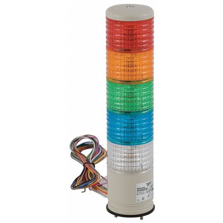 SCHNEIDER ELECTRIC Tower Light, 60mm, 0.13A, Rd, Org, Gr, Bl, Clr XVC6B55SK