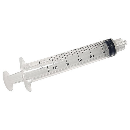 Zoro Select Dispensing Syringe, 5 mL, Manual, Luer Lock, High Density Polypropylene, Translucent, 10 Pack 5FVD9