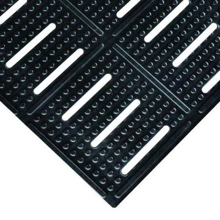 NOTRAX Black Slotted Antifatigue Mat 24 In W x 60 Ft L, 3/8 In 755R0024BL