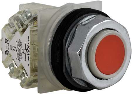 SCHNEIDER ELECTRIC Non-Illuminated Push Button, 30 mm, 1NO/1NC, Red 9001KR3RH13