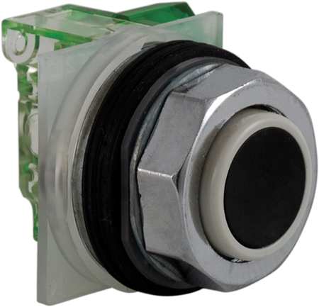 SCHNEIDER ELECTRIC Non-Illuminated Push Button, 30 mm, 1NO, Black 9001KR3BH5