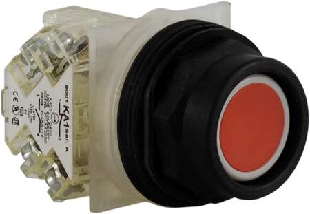 SCHNEIDER ELECTRIC Non-Illuminated Push Button, 30 mm, 1NO/1NC, Red 9001SKR2RH13