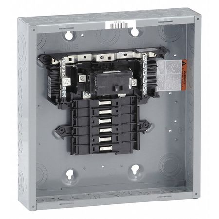 Square D Load Center, QO, 12 Spaces, 100 A, 120/240V AC, Convertible, Main Circuit Breaker, 1 Phase QO112M100