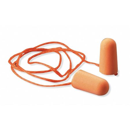 3M Foam Disposable Foam Ear Plugs, Bullet Shape, 29 dB, Orange, 100 PK 1110