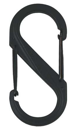 NITE IZE Carabiner Clip, 3-1/2 In., Plastic, Black SBP4-03-01BG