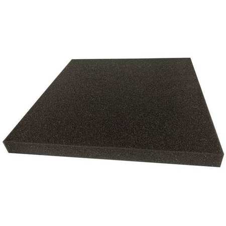 Zoro Select Foam Sheet, Open Cell, 24 in W, 24 in L, 1/2 in Thick, Charcoal ZUSA-PU-97