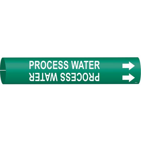 BRADY Pipe Marker, Process Water, 3/4to1-3/8 In 4113-A