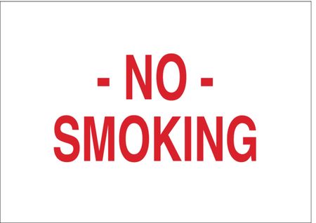 BRADY No Smoking Sign, 7" H, 10" W, Rectangle, English, 42692 42692