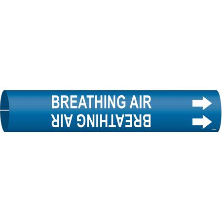 BRADY Pipe Marker, Breathing Air, 3/4to1-3/8 In 4302-A