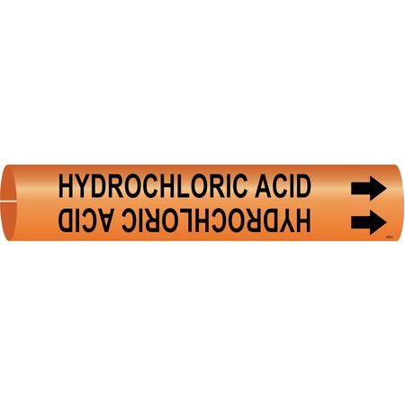 BRADY Pipe Mrkr, Hydrochloric Acid, 3/4to1-3/8In 4339-A