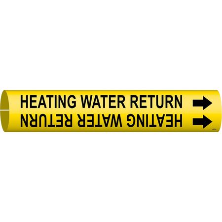 BRADY Pipe Marker, Heating Water Return, 4to6 In, 4072-D 4072-D