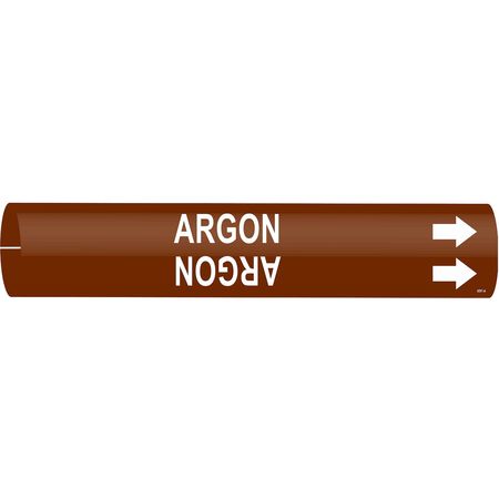 BRADY Pipe Marker, Argon, Brown, 3/4 to 1-3/8 In 4291-A