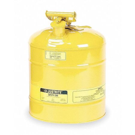 Justrite 5 gal Yellow Steel Type I Safety Can Diesel 7150200