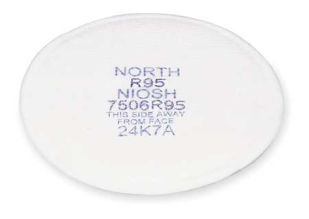 HONEYWELL NORTH Filter, R95, White, 10 PK, NIOSH 7506R95