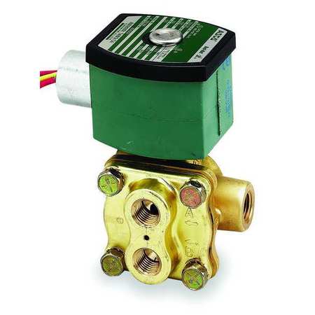 REDHAT 120V AC Brass Solenoid Valve with Manual Operator, 3/8 in Pipe Size 8342G003MS120/60DA