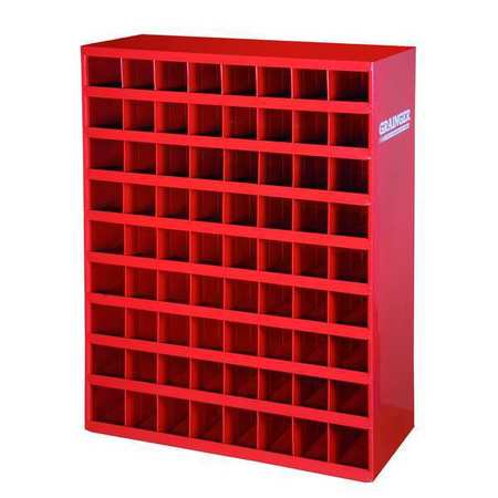 Durham Mfg Prime Cold Rolled Steel Pigeonhole Bin Unit, 12 in D x 42 in H x 33 3/4 in W, 9 Shelves, Red 363-17-S1156