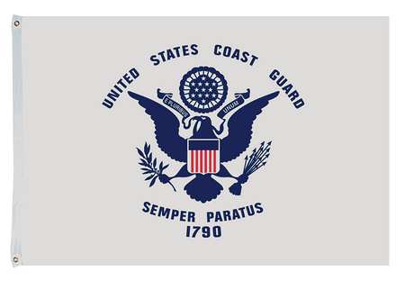 NYLGLO US Coast Guard Flag, 5x8 Ft, Nylon 1681