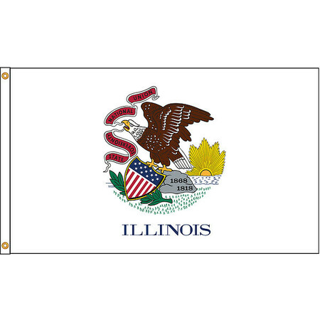 NYLGLO Illinois Flag, 5x8 Ft, Nylon 141480