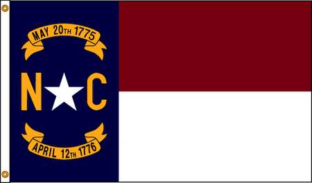 NYLGLO North Carolina Flag, 5x8 Ft, Nylon 143980