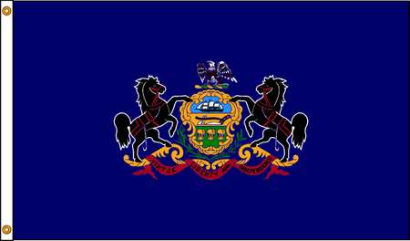 Nylglo Pennsylvania Flag, 5x8 Ft, Nylon 144680