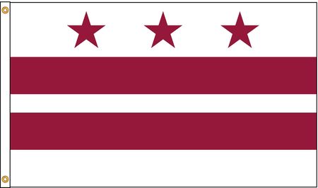 NYLGLO District Of Columbia Flag, 4x6 Ft, Nylon 146470
