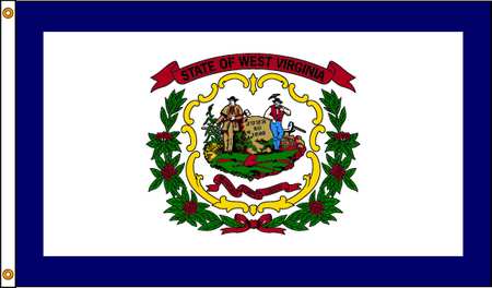 NYLGLO West Virginia Flag, 5x8 Ft, Nylon 145880