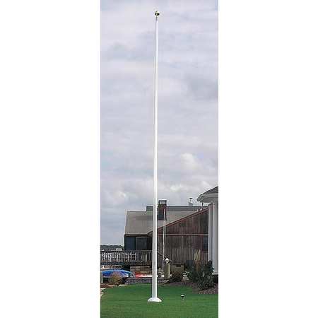 Villager Iii Flag Pole, 20 ft., Fiberglass, White 395