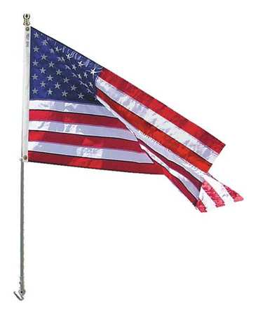 Annin Flagmakers Spinning Flagpole w/3 ft x 5 ft Nyl-Glo US Flag Incl White Adjustable Bracket 238