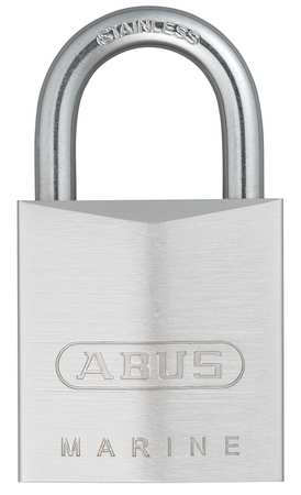 ABUS Padlock, Keyed Alike, Standard Shackle, Rectangular Brass Body, Stainless Steel Shackle, 5/8 in W 75IB/30 KA