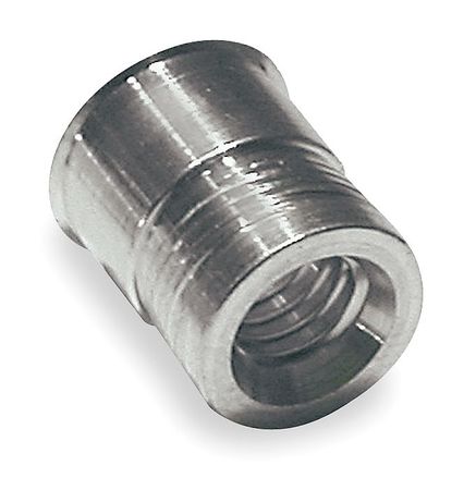ZORO SELECT Nut Insert, #10-24 Thrd Sz, 0.375 in L, Aluminum, Plain, 100 PK U64070.019.0001