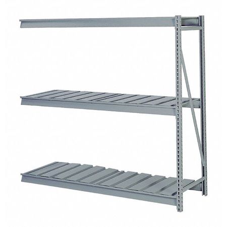 LYON Add-On Bulk Storage Rack, 24 in D, 96 in W, 3 Shelves, Dove Gray DD67521D