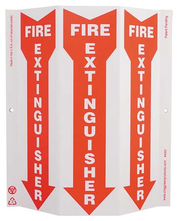 ZING Sign, Fire EXtinguisher, Projecting, Glow, Width: 9" 4052G