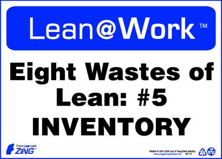 ZING Lean Sign, Eight Wastes of Lean, Inventory, 2170 2170
