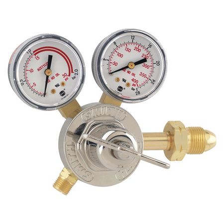 SMITH EQUIPMENT Gas Regulator, Single Stage, CGA-510, 15 psi, Use With: Acetylene 30-15-510