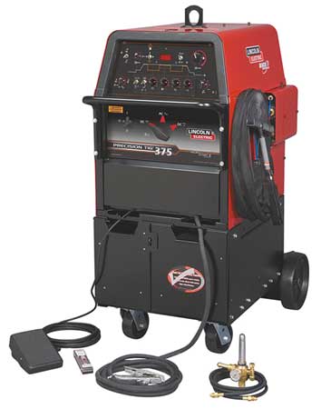 Lincoln Electric Tig Welder, Precision TIG 375 Ready-Pak Series, 208/230/460V AC, 420 Max. Output Amps K2624-1
