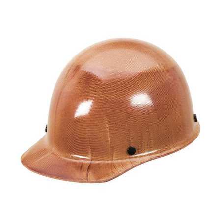 MSA SAFETY Front Brim Hard Hat, Type 1, Class G, Ratchet (4-Point), Natural Tan 482002