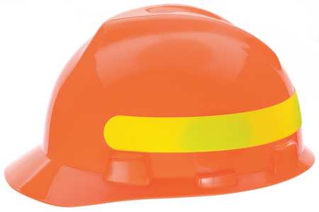Msa Safety Front Brim Hard Hat, Type 1, Class E, Ratchet (4-Point), Orange 10102193