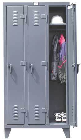 STRONG HOLD Wardrobe Locker, 98 in W, 18 in D, 78 in H, (1) Tier, (8) Wide, Dark Gray 86-18-1TSL