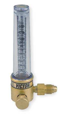 VICTOR Flowmeter, Three Stage, 1/4 in MNPT, 25 psi, Use With: Argon, Helium 1000-0182