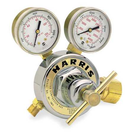 HARRIS Gas Regulator, Single Stage, CGA-300, 0 to 15 psi, Use With: Acetylene 25-15C-300