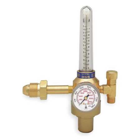 Harris Flowmeter Regulator, Single Stage, CGA-580, 20 psig, Use With: Argon, Carbon Dioxide 355-AR-580