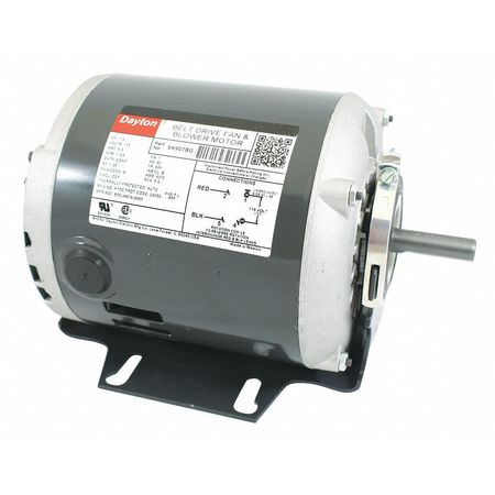 Dayton Split-Phase Belt Drive Motor, 1/4 HP, 48 Frame, 115V AC Voltage, 1,725 Nameplate RPM 5K907