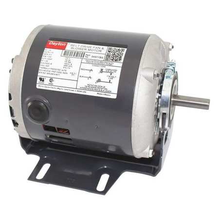 DAYTON Split-Phase Belt Drive Motor, 1/4 HP, 56Z Frame, 115V AC Voltage, 1,725 Nameplate RPM 5K977