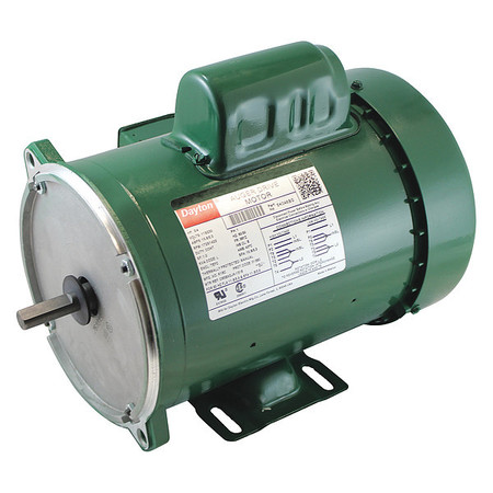 DAYTON Auger Drive Motor, Capacitor-Start, 3/4 HP, 115/230V AC, 1,725 Nameplate RPM, 56YZ Frame 5K046