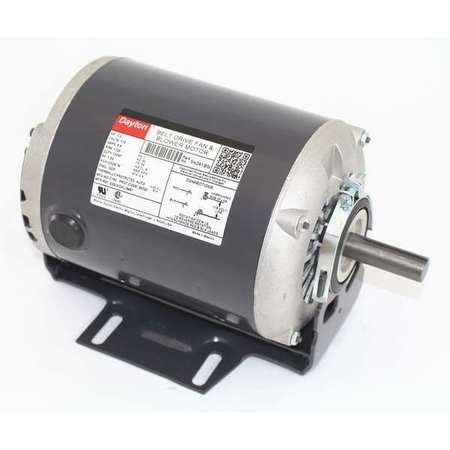 DAYTON Split-Phase Belt Drive Motor, 1/3 HP, 56 Frame, 115V AC Voltage, 1,725 Nameplate RPM 5K261