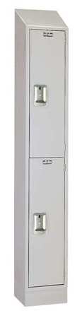 LYON Antimicrobial Wardrobe Locker, 12 in W, 12 in D, 82 in H, (1) Wide, (2) Openings, Light Gray UGRNS5202H